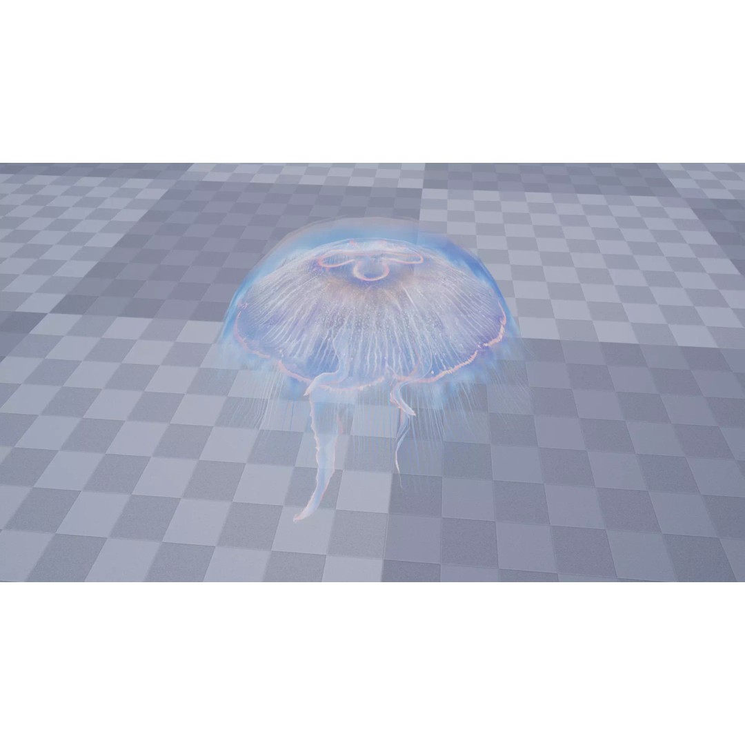 Moon Jellyfish 3D Model – Low Poly Game Asset, FBX, PBR Textures - View 22