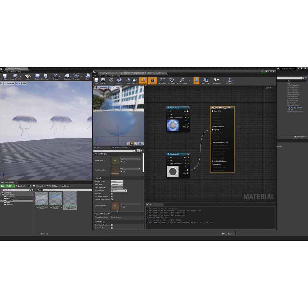 Moon Jellyfish 3D Model – Low Poly Game Asset, FBX, PBR Textures - View 24