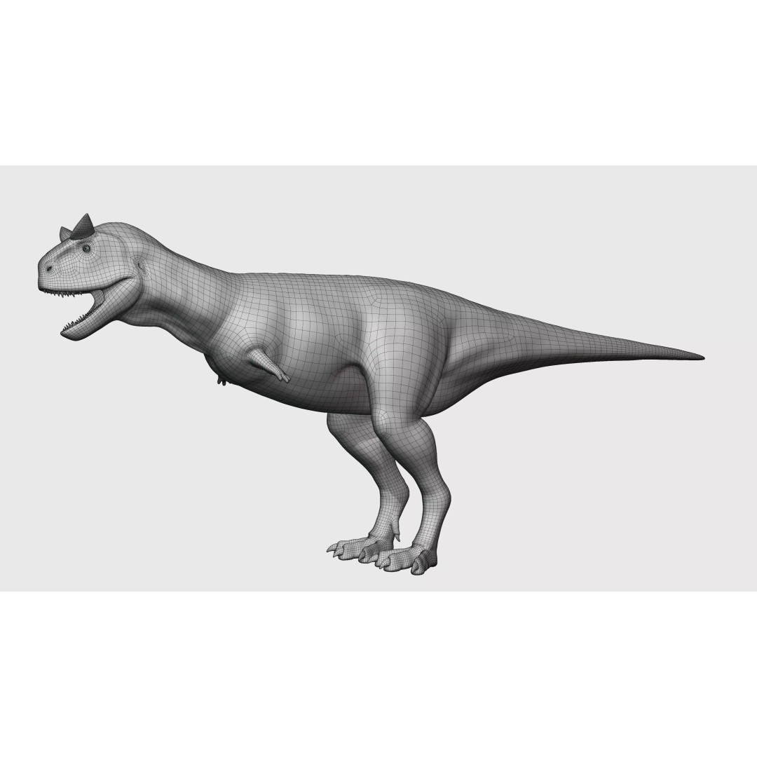 Carnotaurus 3D Model – Low Poly Rigged Asset with PBR Textures - View 16