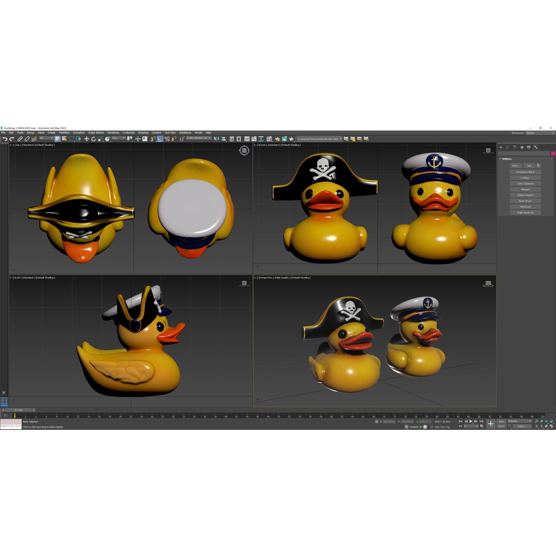 Ducklings 3D Model – Low Poly Animal Asset for Games and Animation - View 12