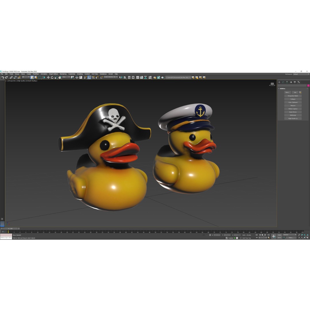 Ducklings 3D Model – Low Poly Animal Asset for Games and Animation - View 13