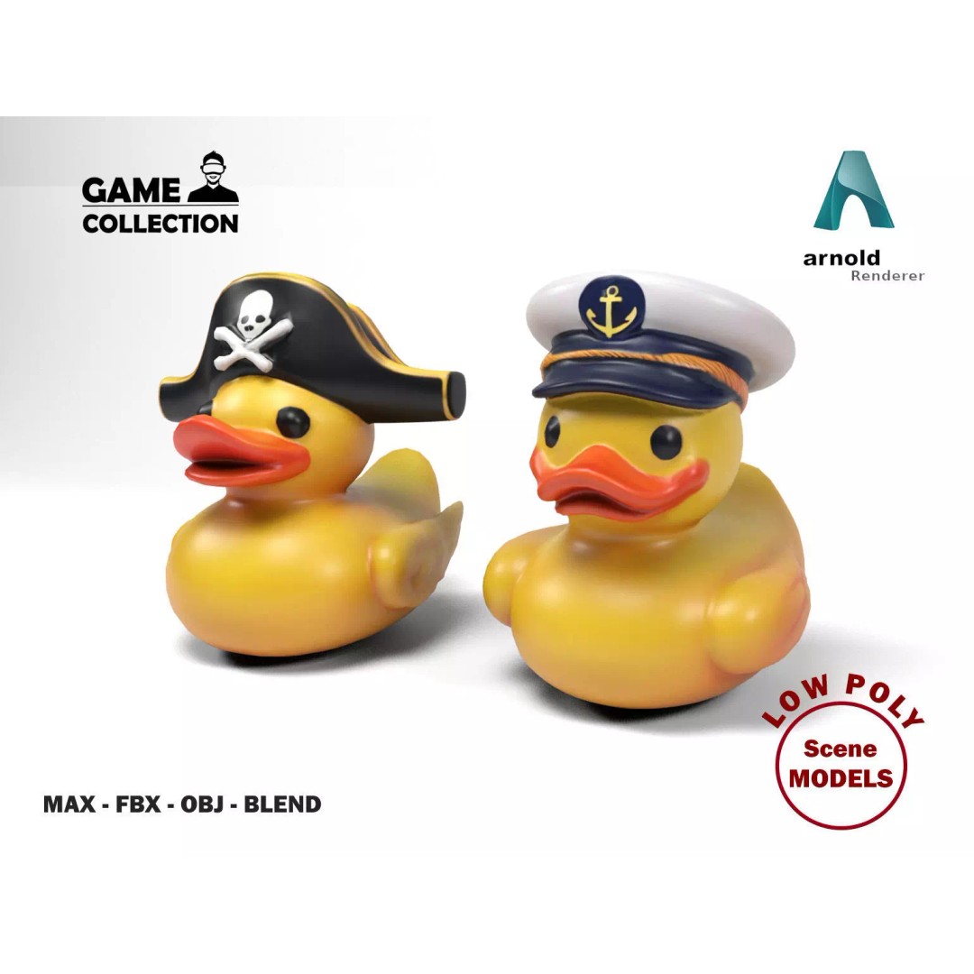 Ducklings 3D Model – Low Poly Animal Asset for Games and Animation - View 2