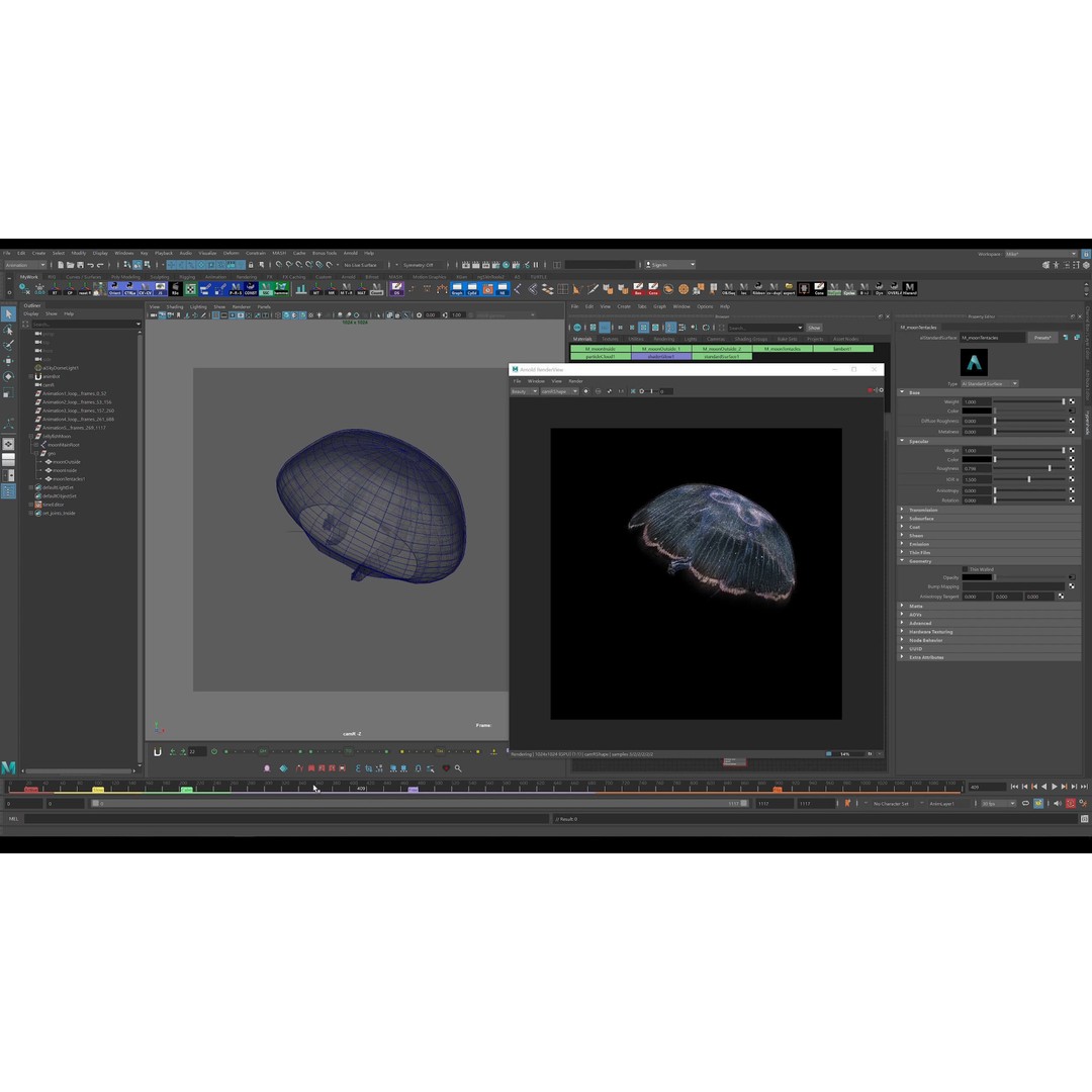 Jellyfish 3D Model – Low Poly Animated Marine Asset, FBX, PBR - View 10