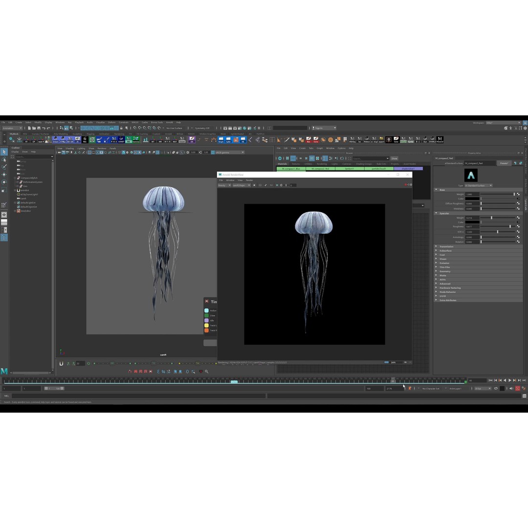 Jellyfish 3D Model – Low Poly Animated Marine Asset, FBX, PBR - View 13