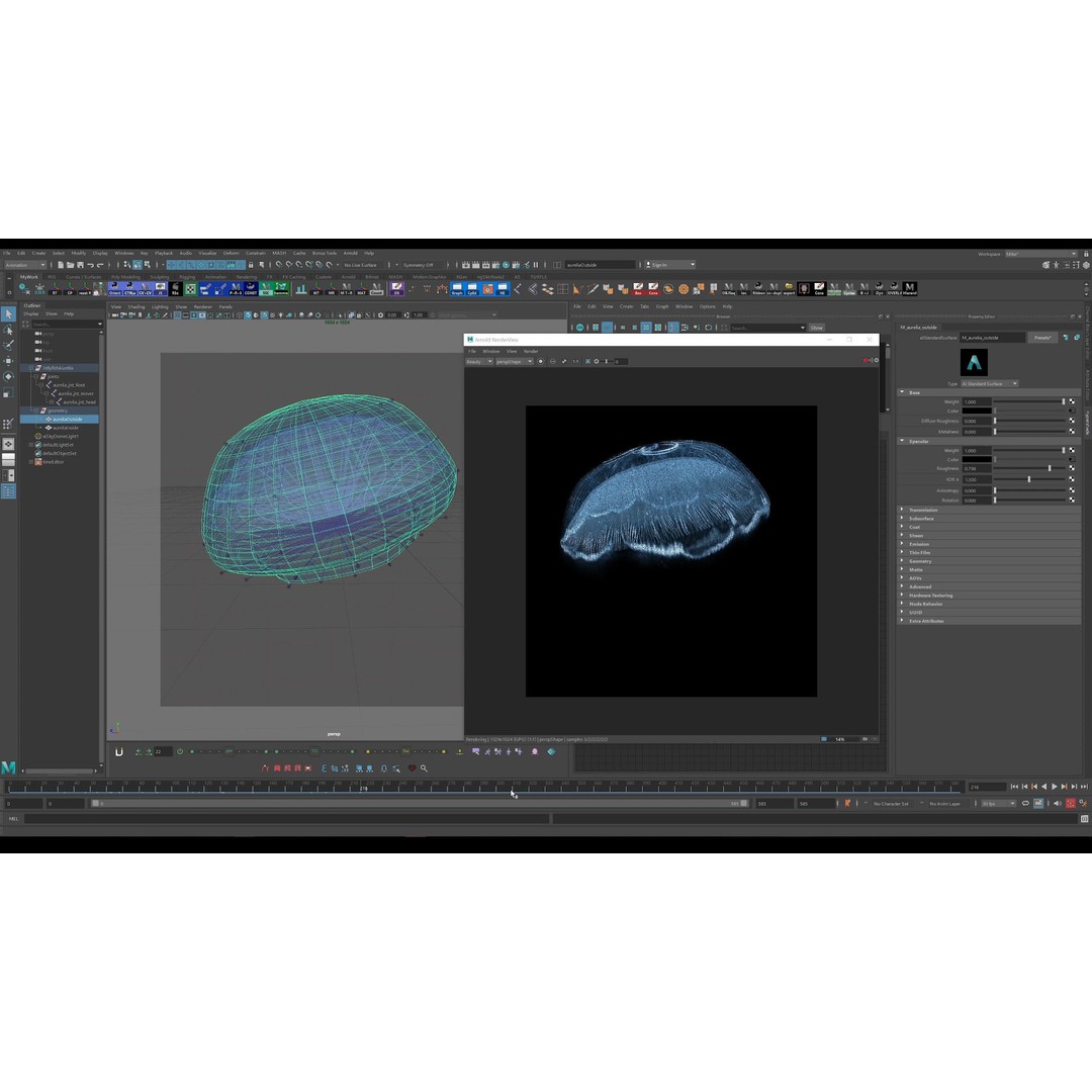Jellyfish 3D Model – Low Poly Animated Marine Asset, FBX, PBR - View 15