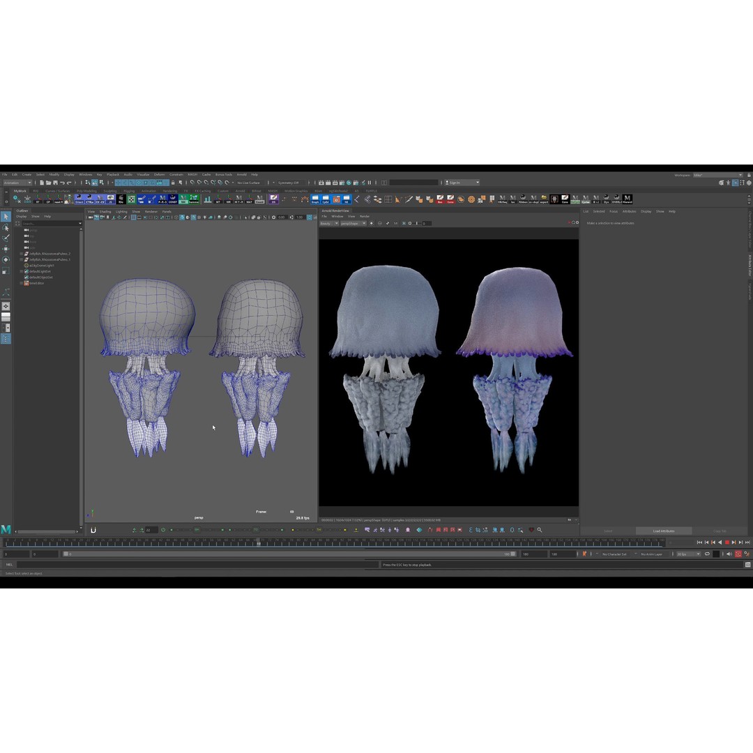 Jellyfish 3D Model – Low Poly Animated Marine Asset, FBX, PBR - View 3