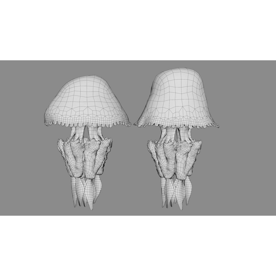 Jellyfish 3D Model – Low Poly Animated Marine Asset, FBX, PBR - View 31