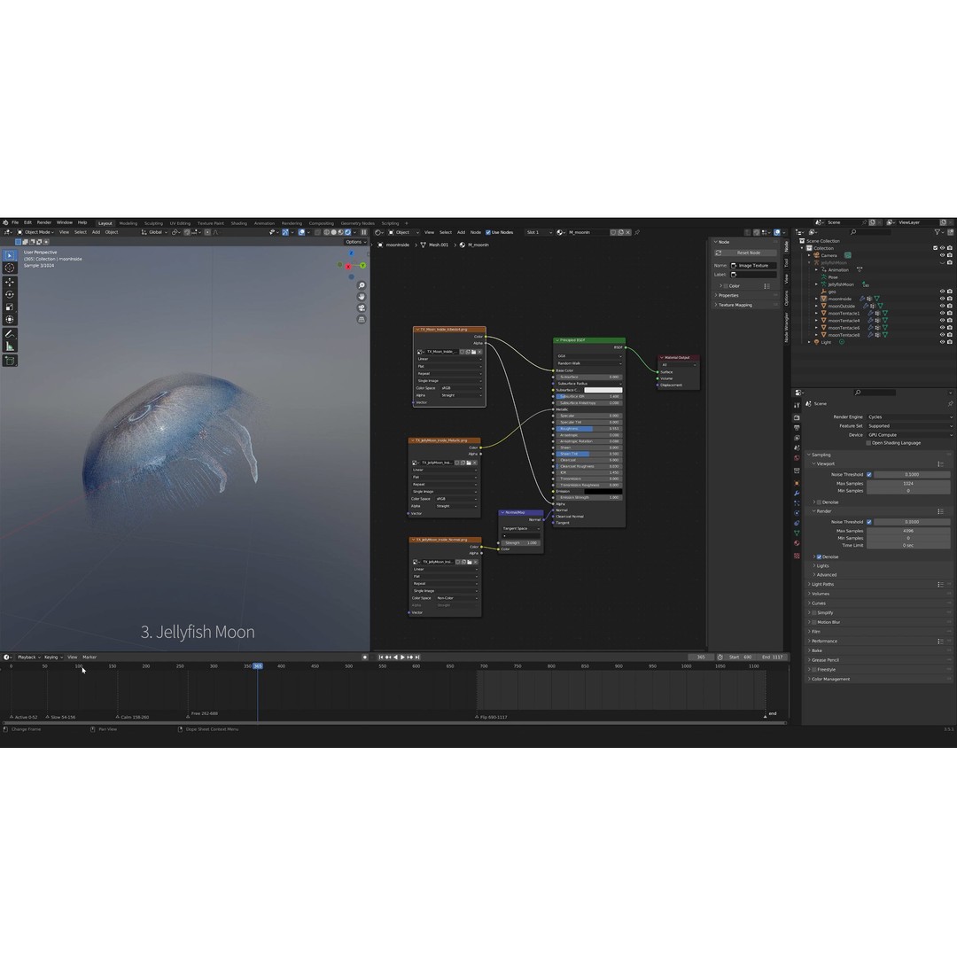 Jellyfish 3D Model – Low Poly Animated Marine Asset, FBX, PBR - View 33