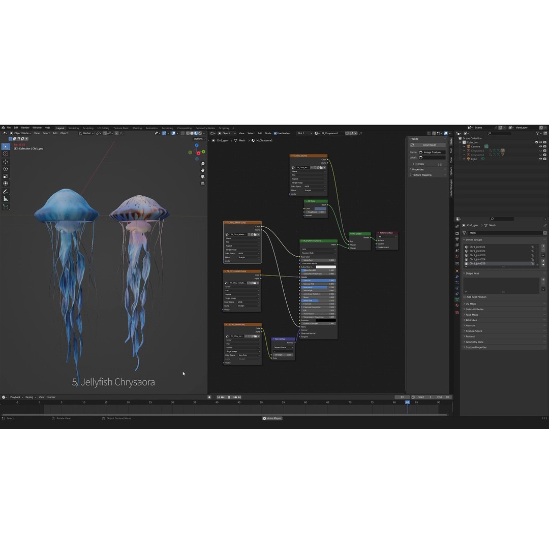 Jellyfish 3D Model – Low Poly Animated Marine Asset, FBX, PBR - View 38