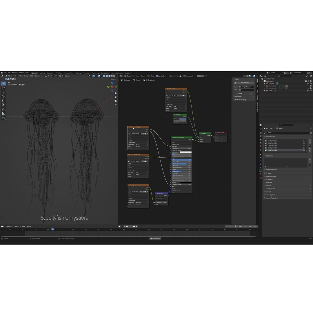Jellyfish 3D Model – Low Poly Animated Marine Asset, FBX, PBR - View 40