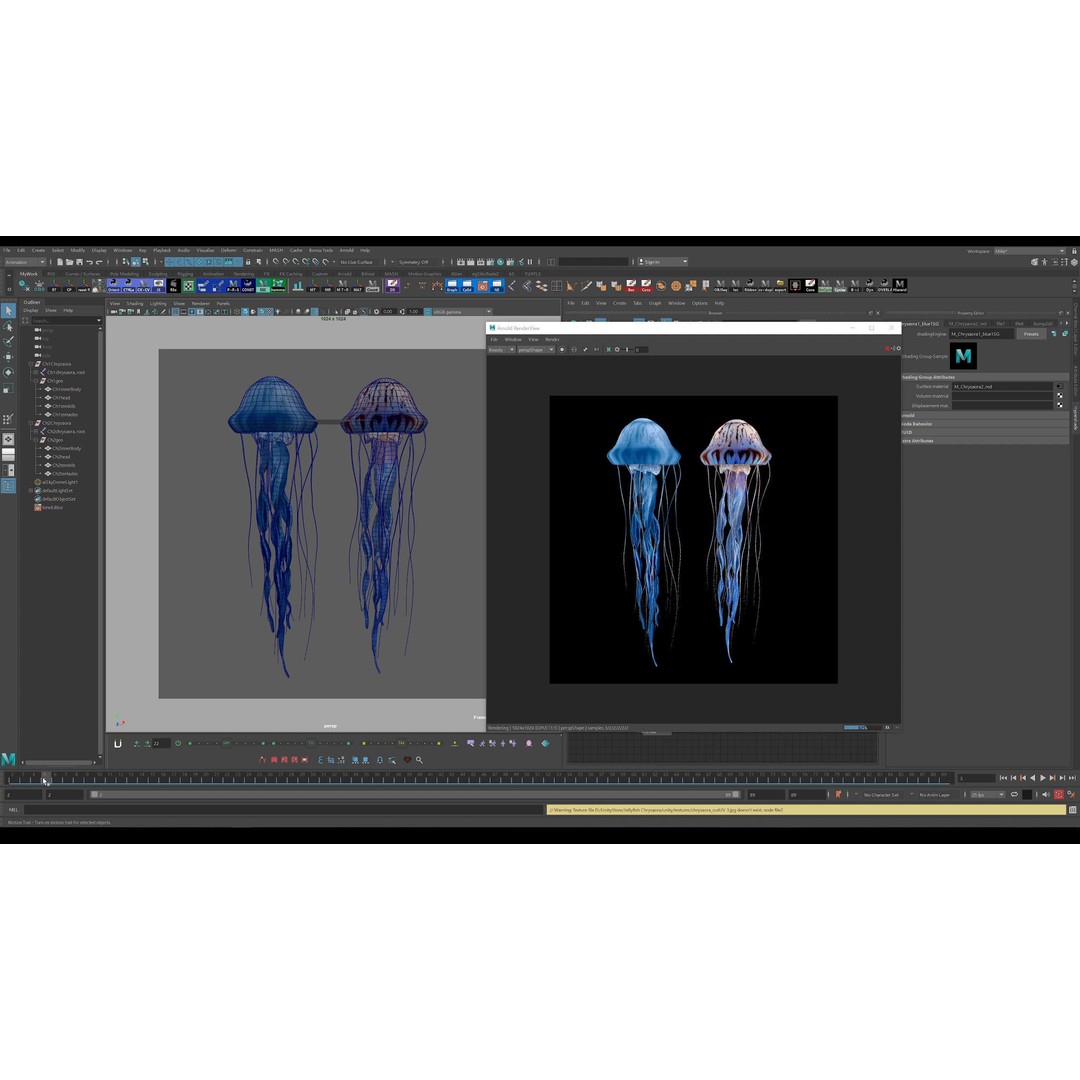 Jellyfish 3D Model – Low Poly Animated Marine Asset, FBX, PBR - View 7