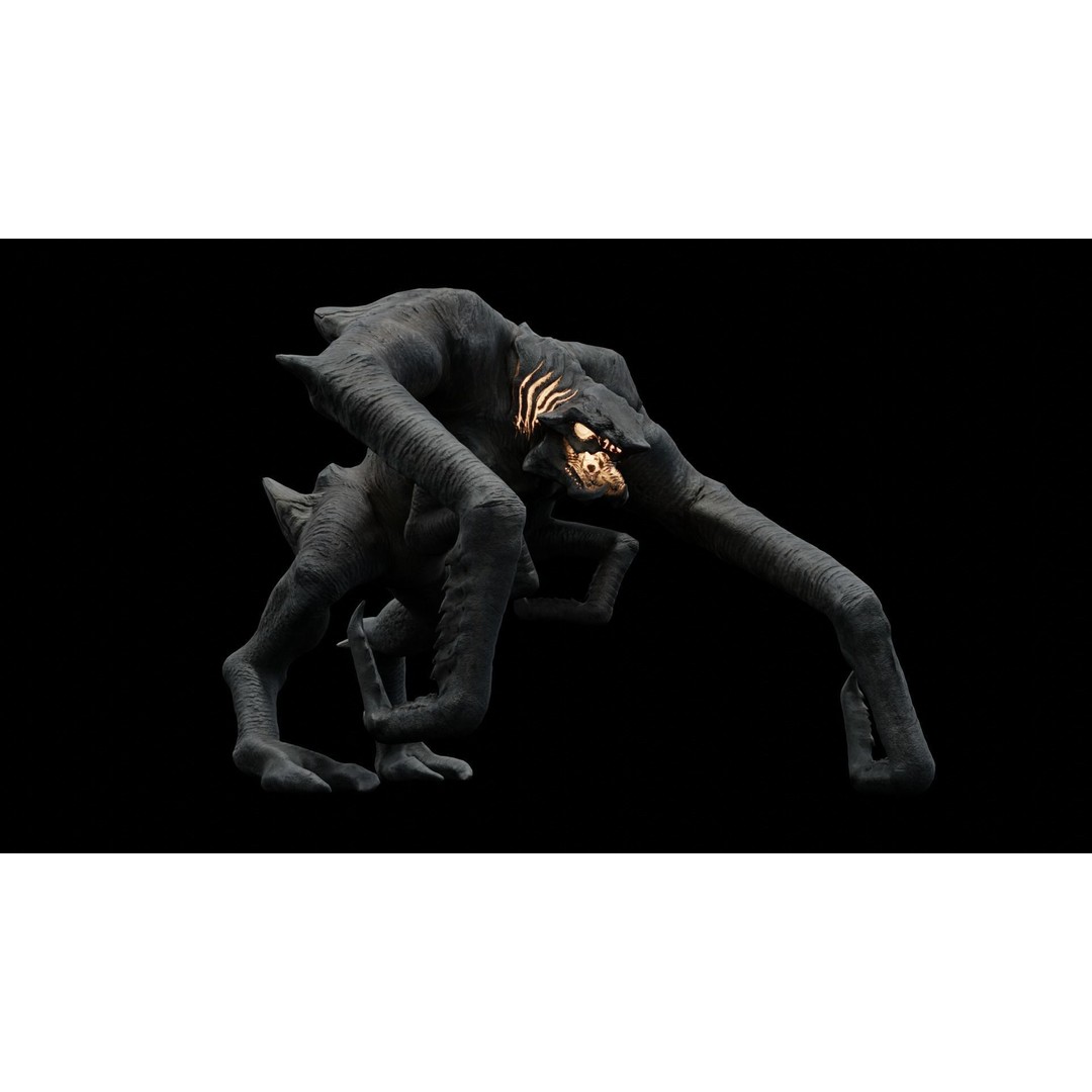 Kaiju Creature 3D Model – Low Poly Rigged Monster with Animations - View 13