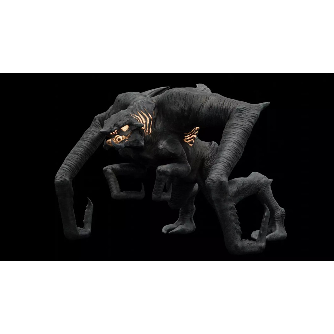 Kaiju Creature 3D Model – Low Poly Rigged Monster with Animations - View 2