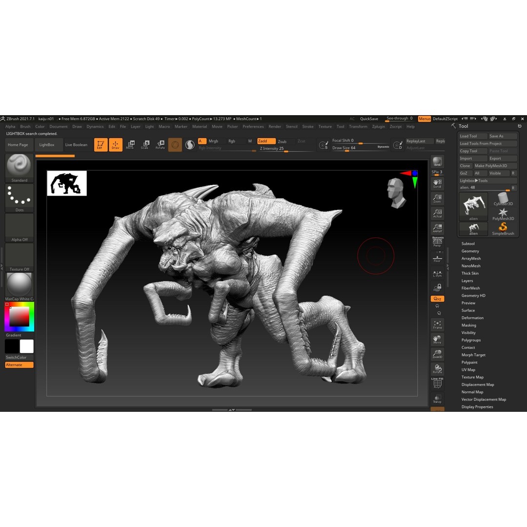 Kaiju Creature 3D Model – Low Poly Rigged Monster with Animations - View 21