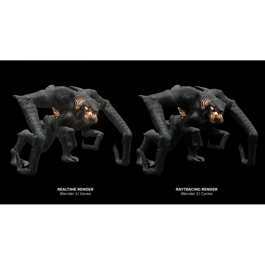 Kaiju Creature 3D Model – Low Poly Rigged Monster with Animations - View 3