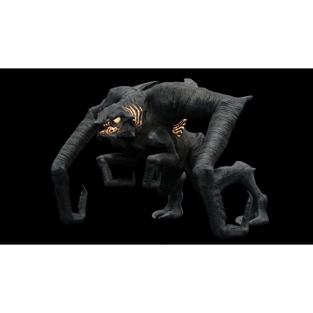 Kaiju Creature 3D Model – Low Poly Rigged Monster with Animations - View 32