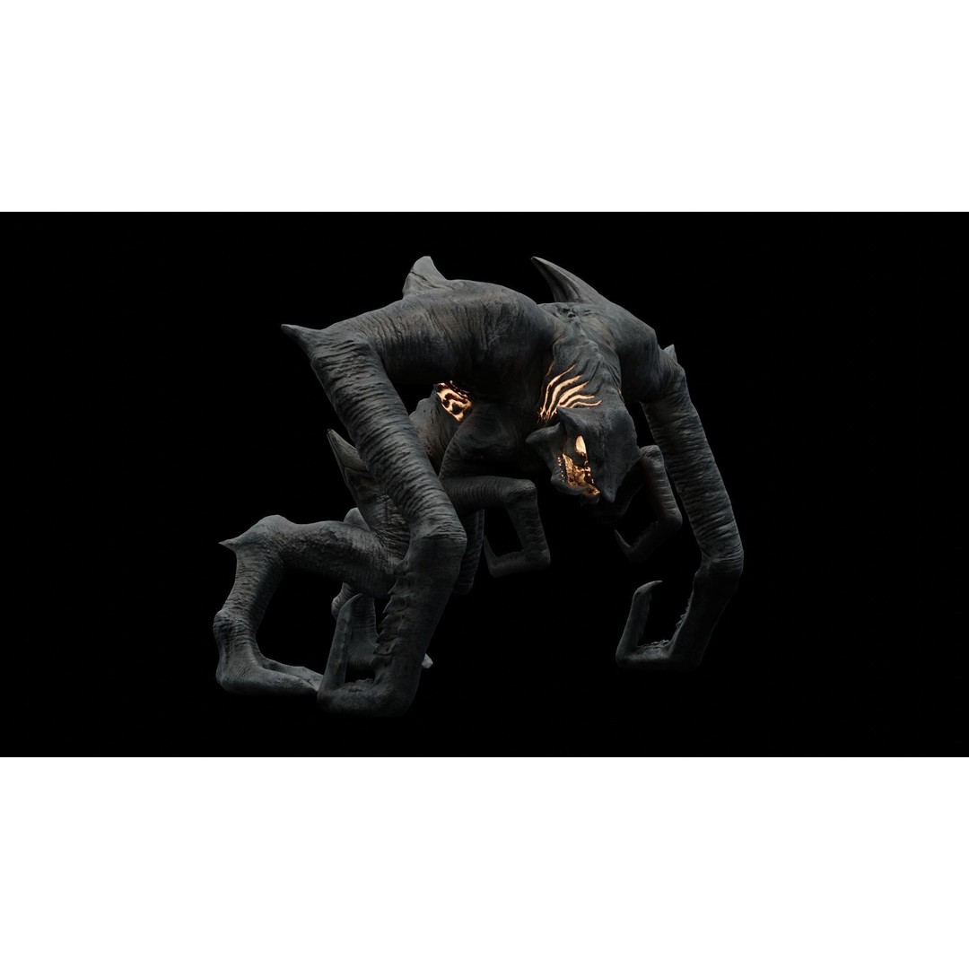 Kaiju Creature 3D Model – Low Poly Rigged Monster with Animations - View 35