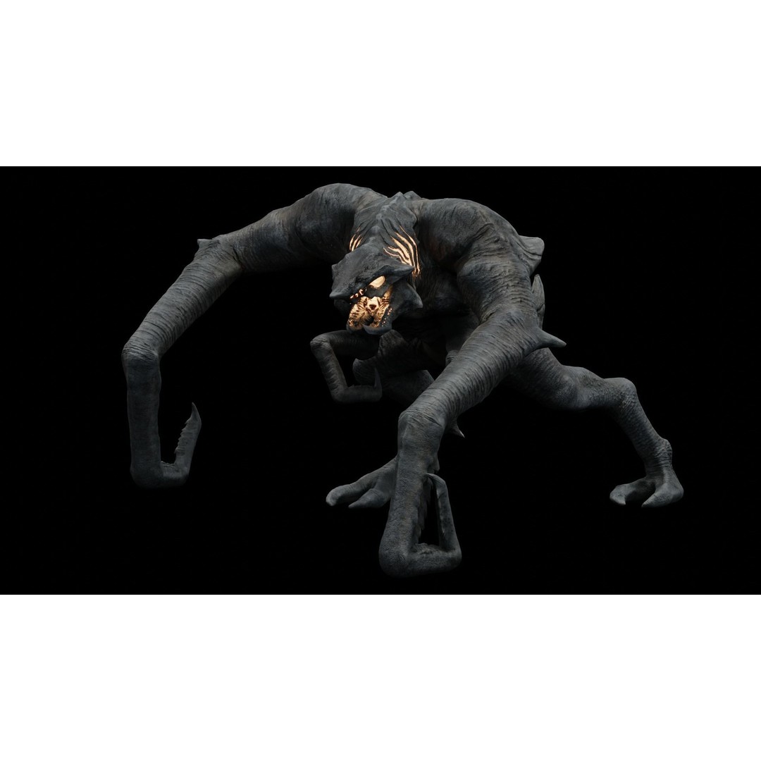 Kaiju Creature 3D Model – Low Poly Rigged Monster with Animations - View 38