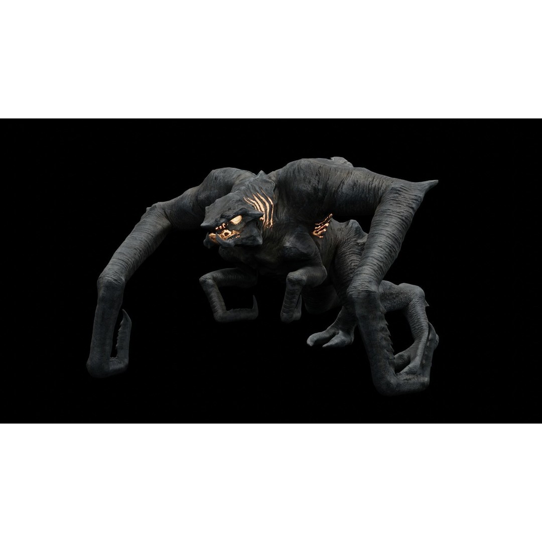 Kaiju Creature 3D Model – Low Poly Rigged Monster with Animations - View 39