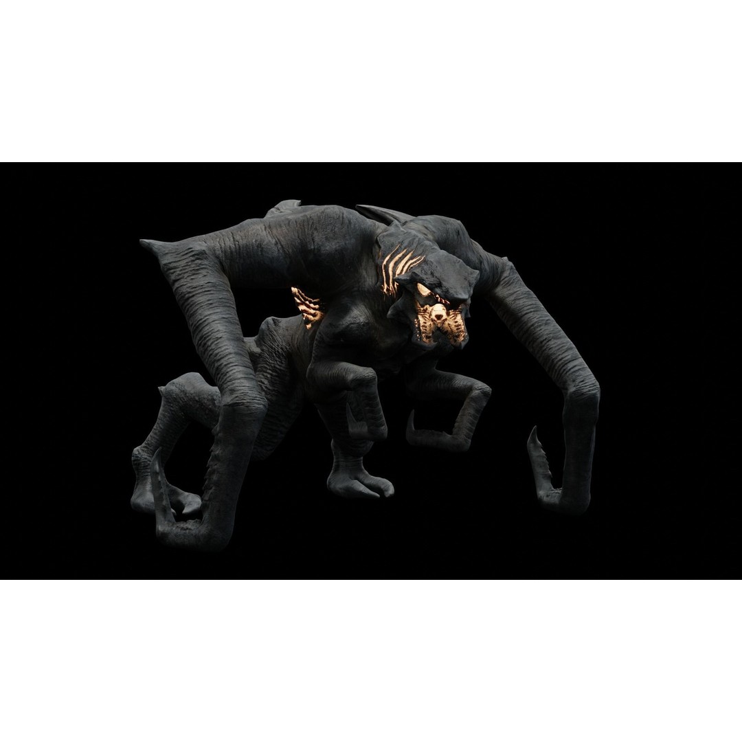 Kaiju Creature 3D Model – Low Poly Rigged Monster with Animations - View 40