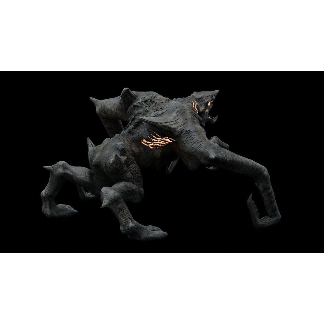 Kaiju Creature 3D Model – Low Poly Rigged Monster with Animations - View 41