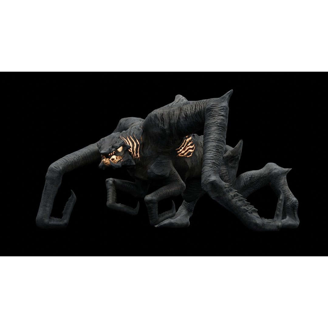 Kaiju Creature 3D Model – Low Poly Rigged Monster with Animations - View 5