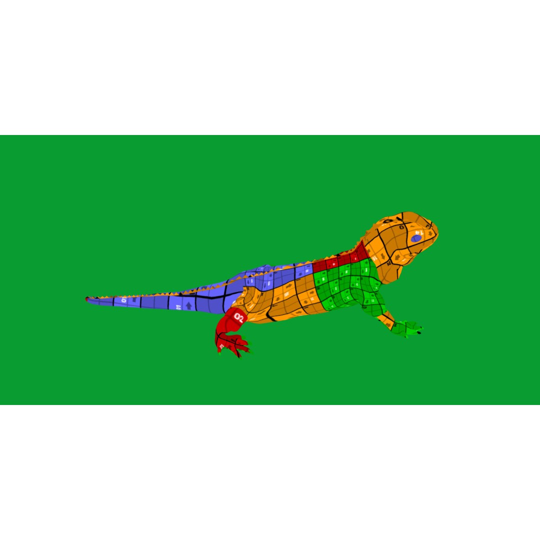 Tuatara Reptile 3D Model – Low Poly Game Ready with Animations - View 18