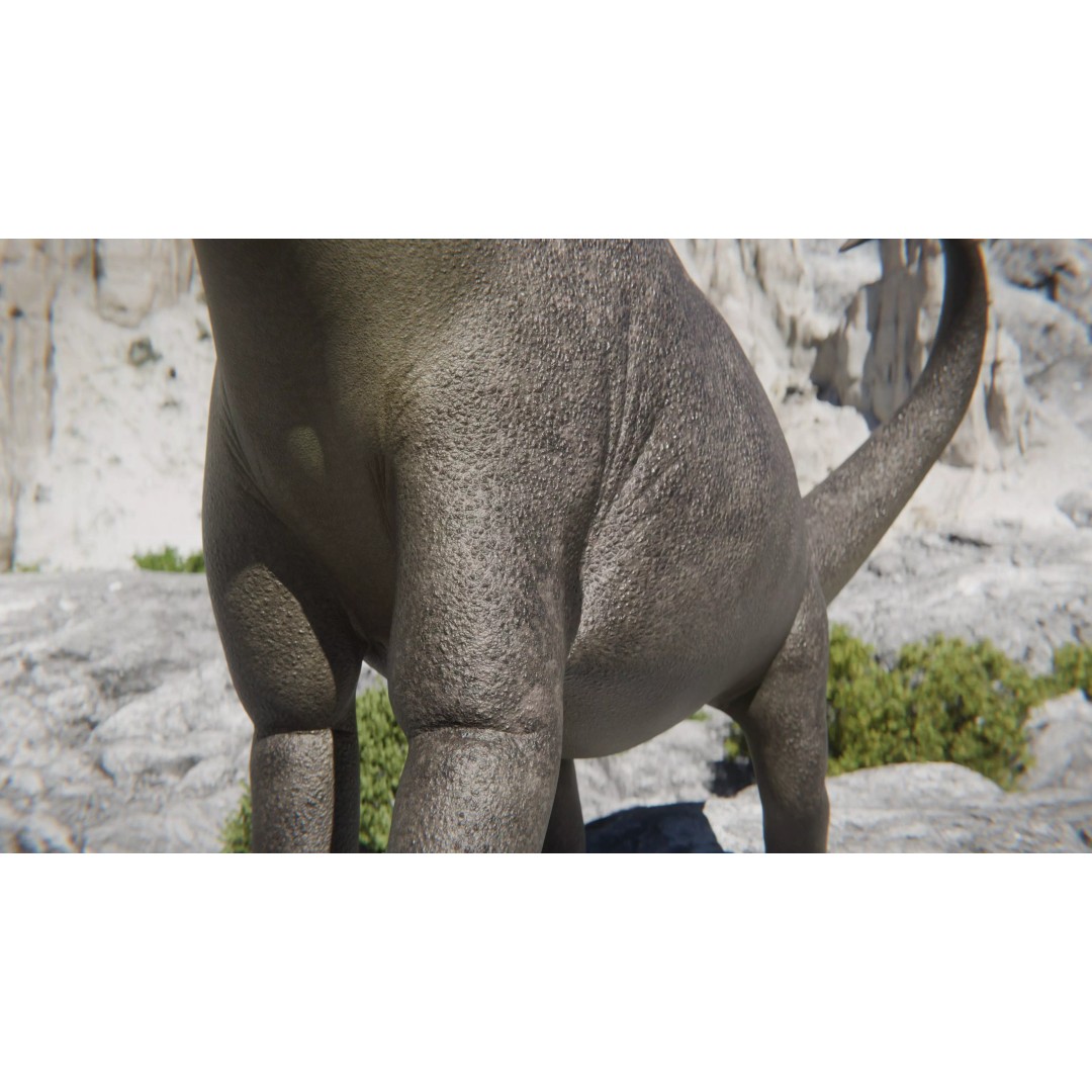 Brachiosaurus 3D Model – Rigged Low-Poly Dinosaur with PBR Textures - View 10