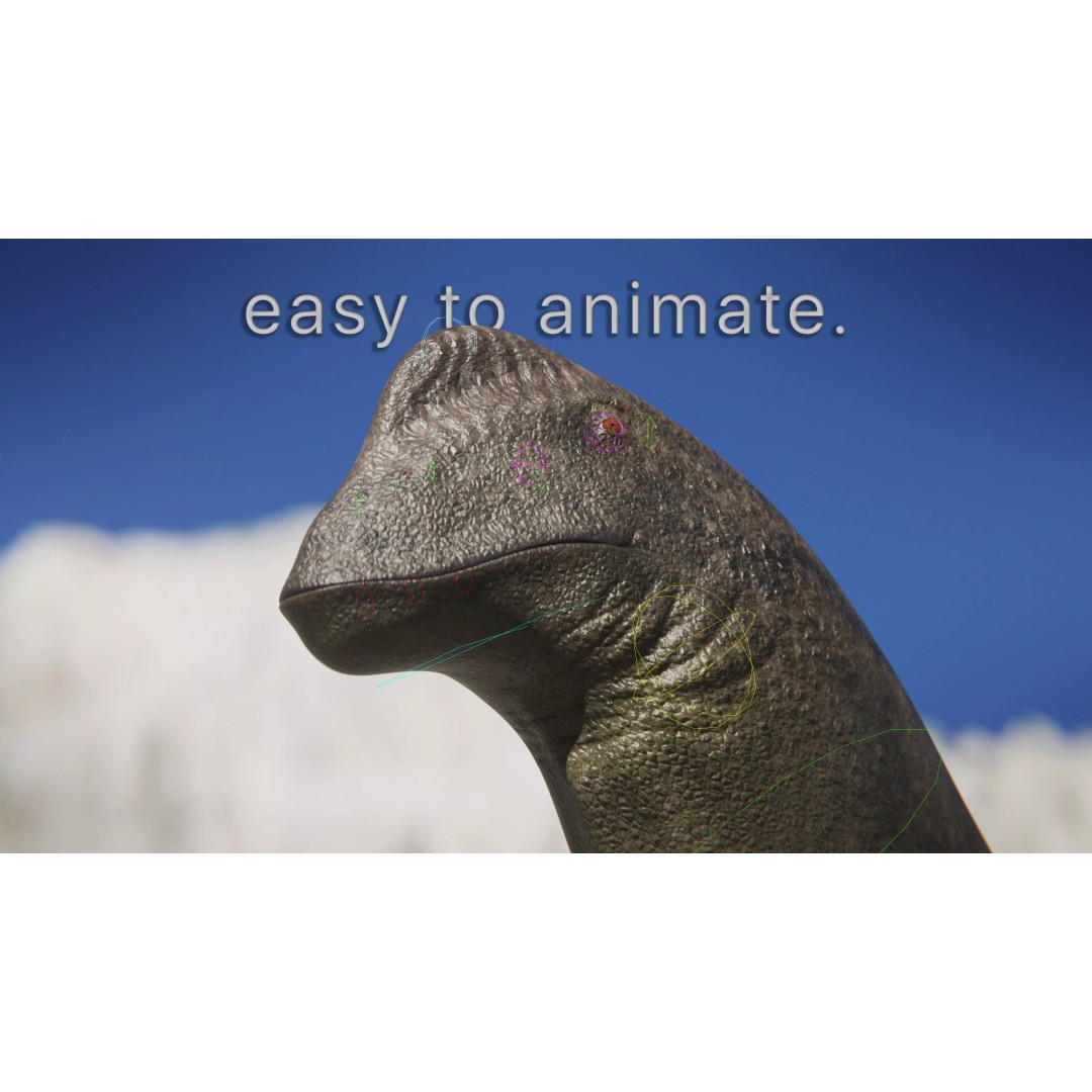 Brachiosaurus 3D Model – Rigged Low-Poly Dinosaur with PBR Textures - View 11