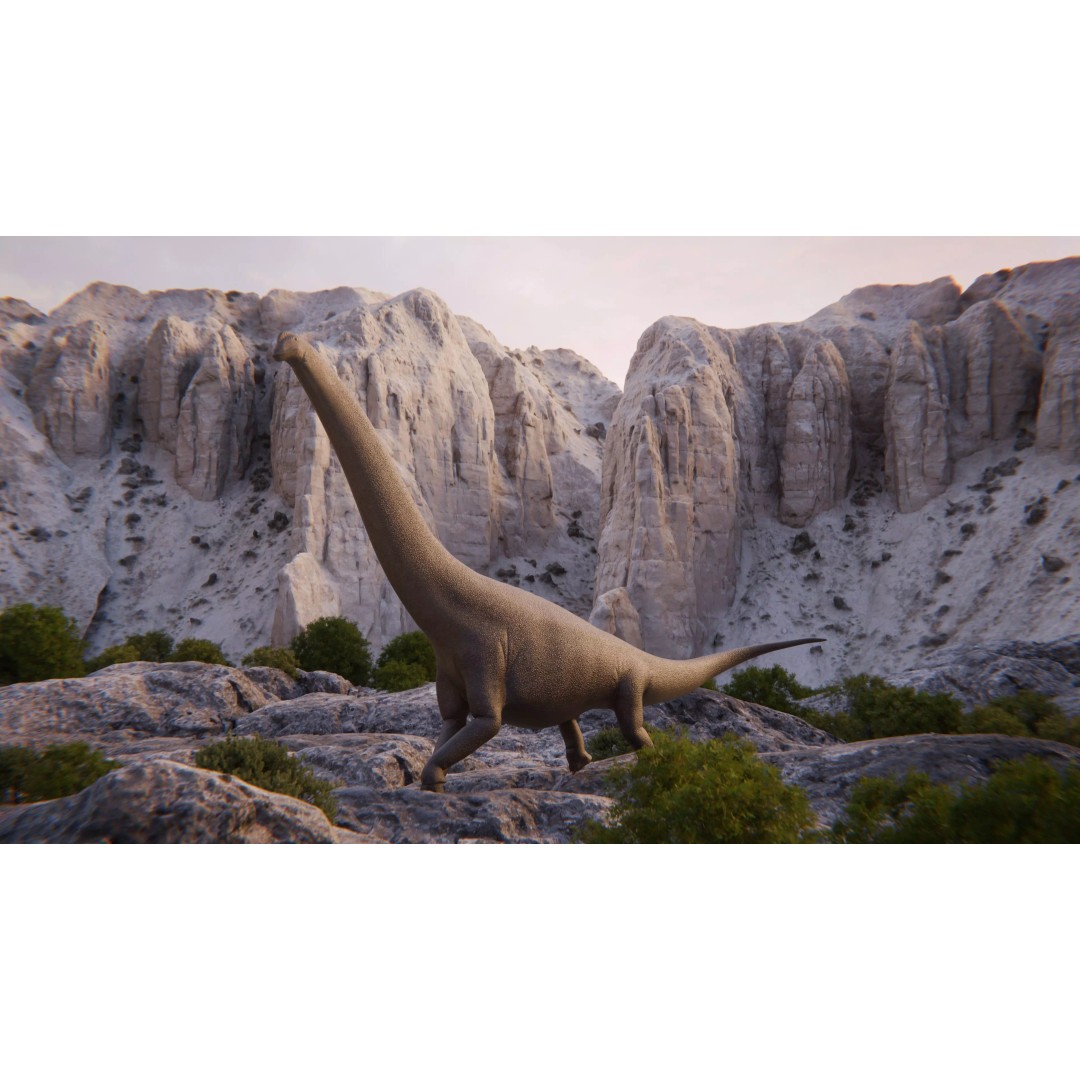 Brachiosaurus 3D Model – Rigged Low-Poly Dinosaur with PBR Textures - View 2