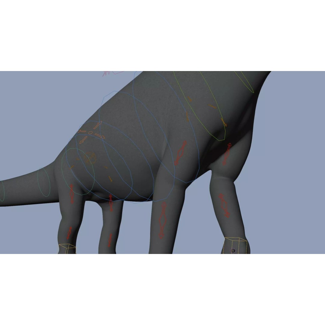 Brachiosaurus 3D Model – Rigged Low-Poly Dinosaur with PBR Textures - View 20