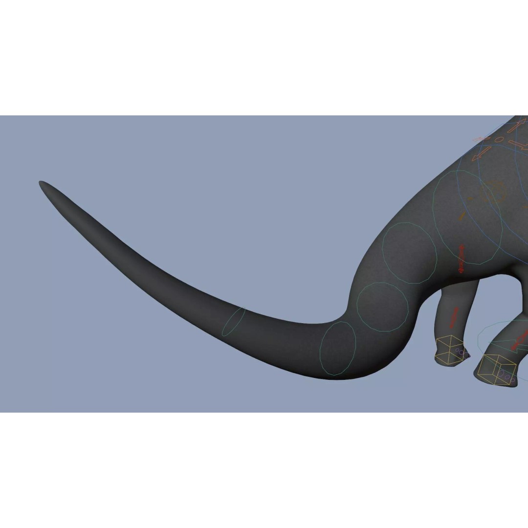 Brachiosaurus 3D Model – Rigged Low-Poly Dinosaur with PBR Textures - View 28