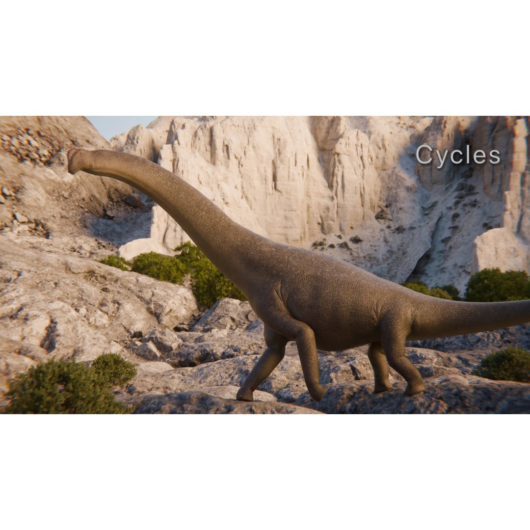 Brachiosaurus 3D Model – Rigged Low-Poly Dinosaur with PBR Textures - View 3