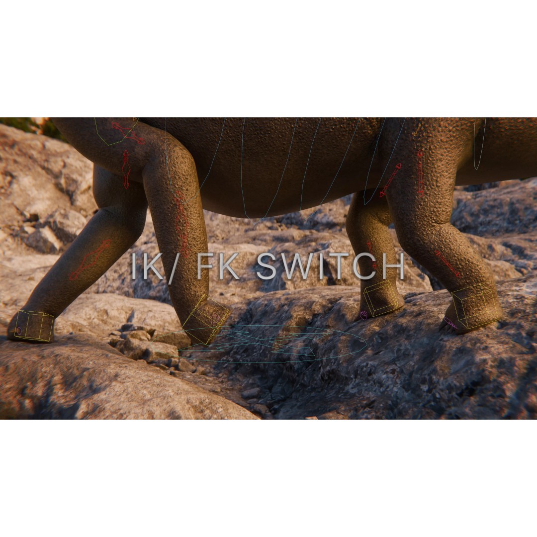 Brachiosaurus 3D Model – Rigged Low-Poly Dinosaur with PBR Textures - View 8