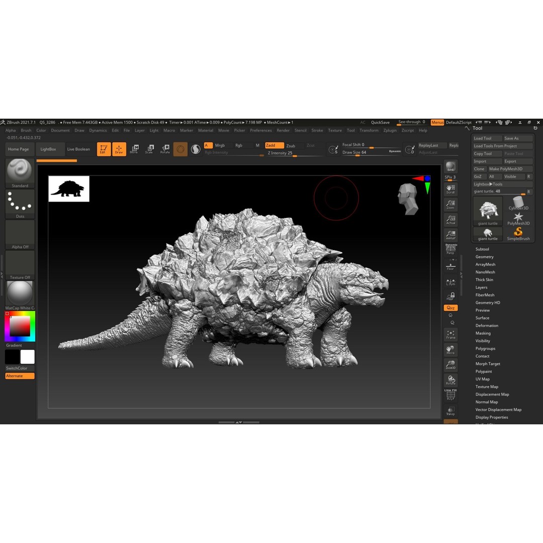Golem Tortoise 3D Model – Low Poly Rigged Fantasy Creature, FBX - View 16
