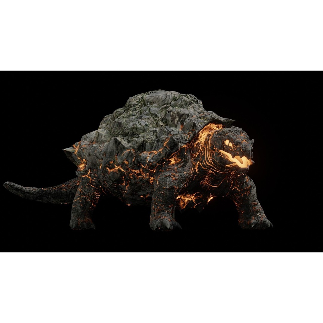 Golem Tortoise 3D Model – Low Poly Rigged Fantasy Creature, FBX - View 20