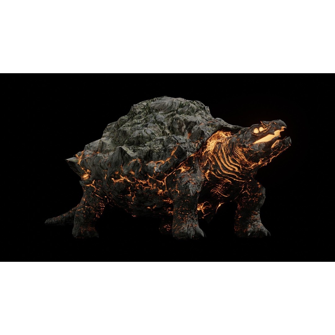 Golem Tortoise 3D Model – Low Poly Rigged Fantasy Creature, FBX - View 22