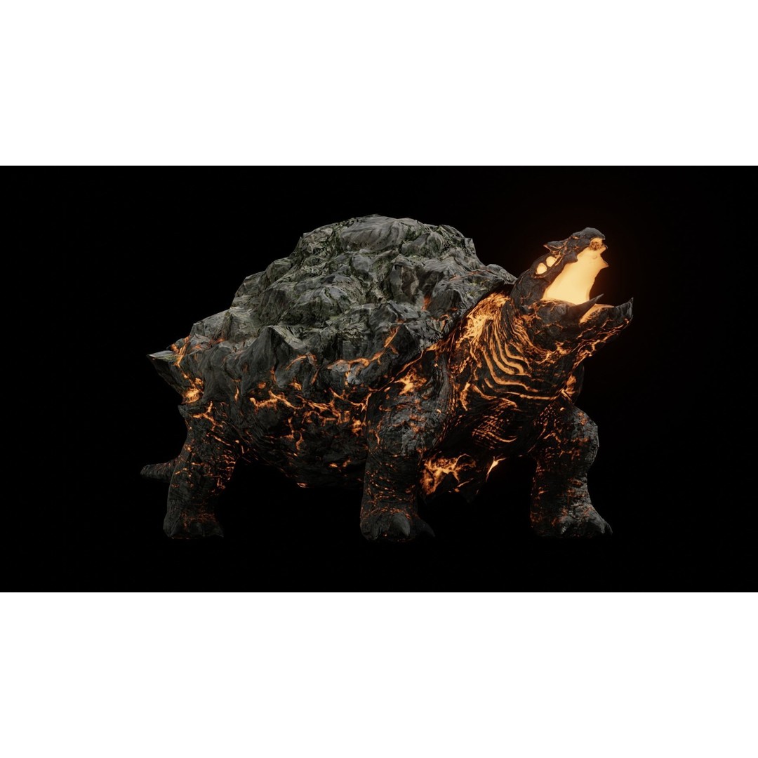 Golem Tortoise 3D Model – Low Poly Rigged Fantasy Creature, FBX - View 24