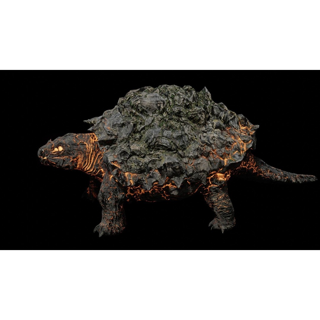 Golem Tortoise 3D Model – Low Poly Rigged Fantasy Creature, FBX - View 26