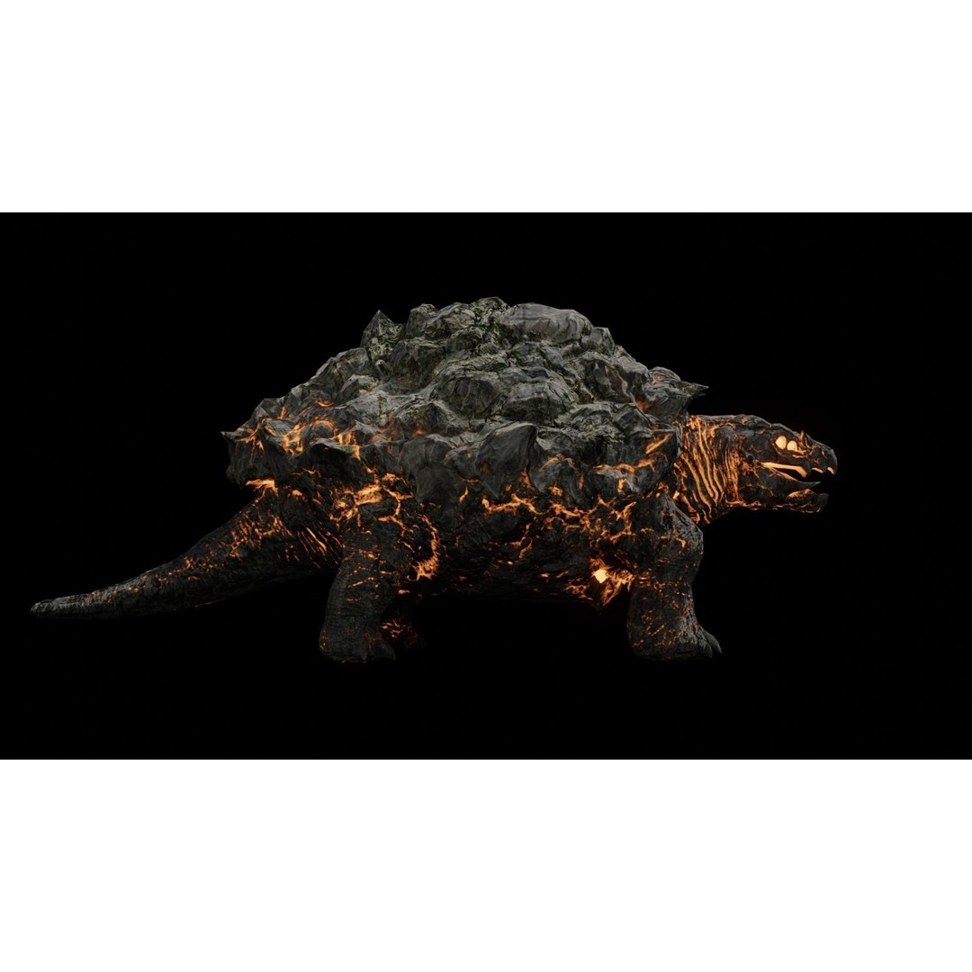 Golem Tortoise 3D Model – Low Poly Rigged Fantasy Creature, FBX - View 27