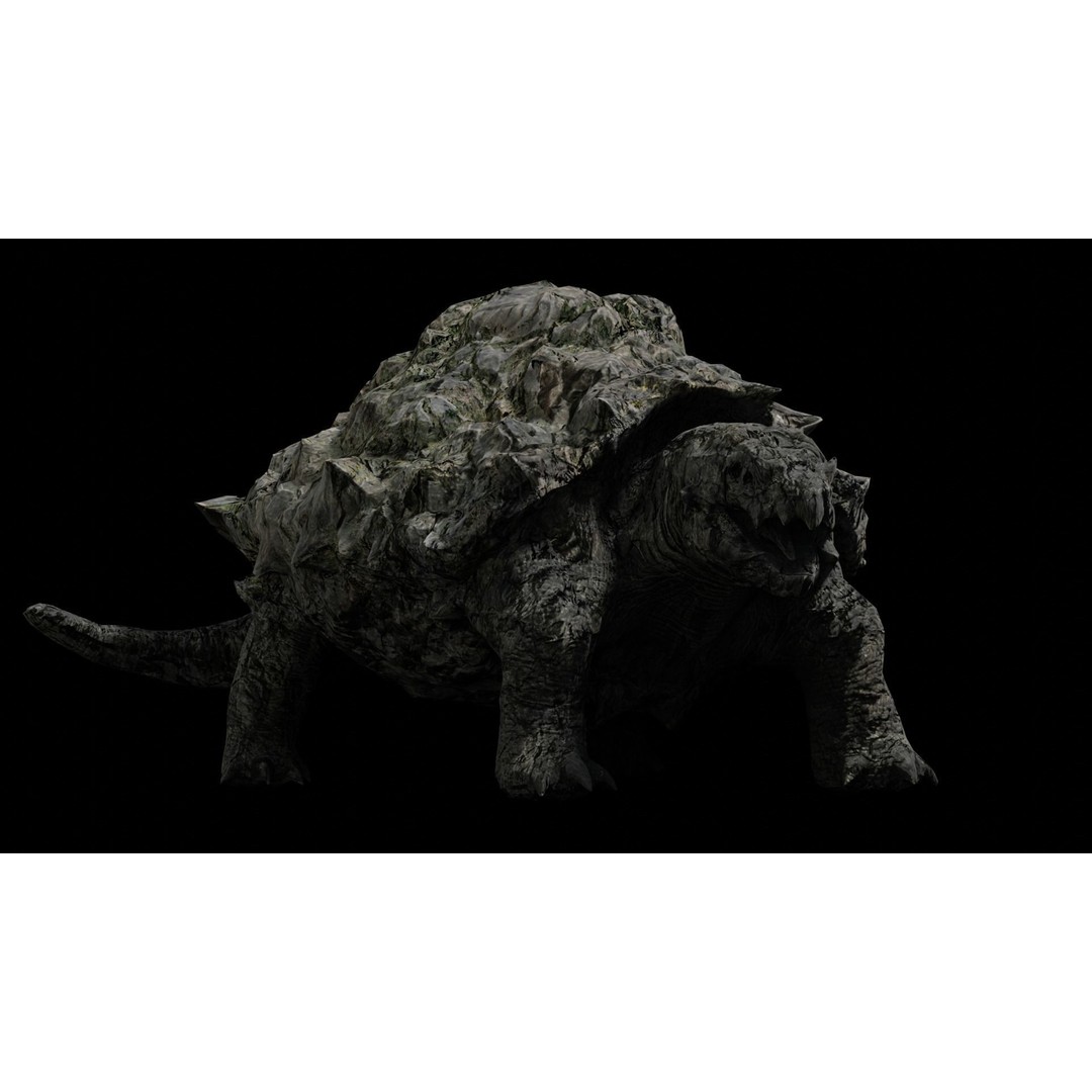 Golem Tortoise 3D Model – Low Poly Rigged Fantasy Creature, FBX - View 28