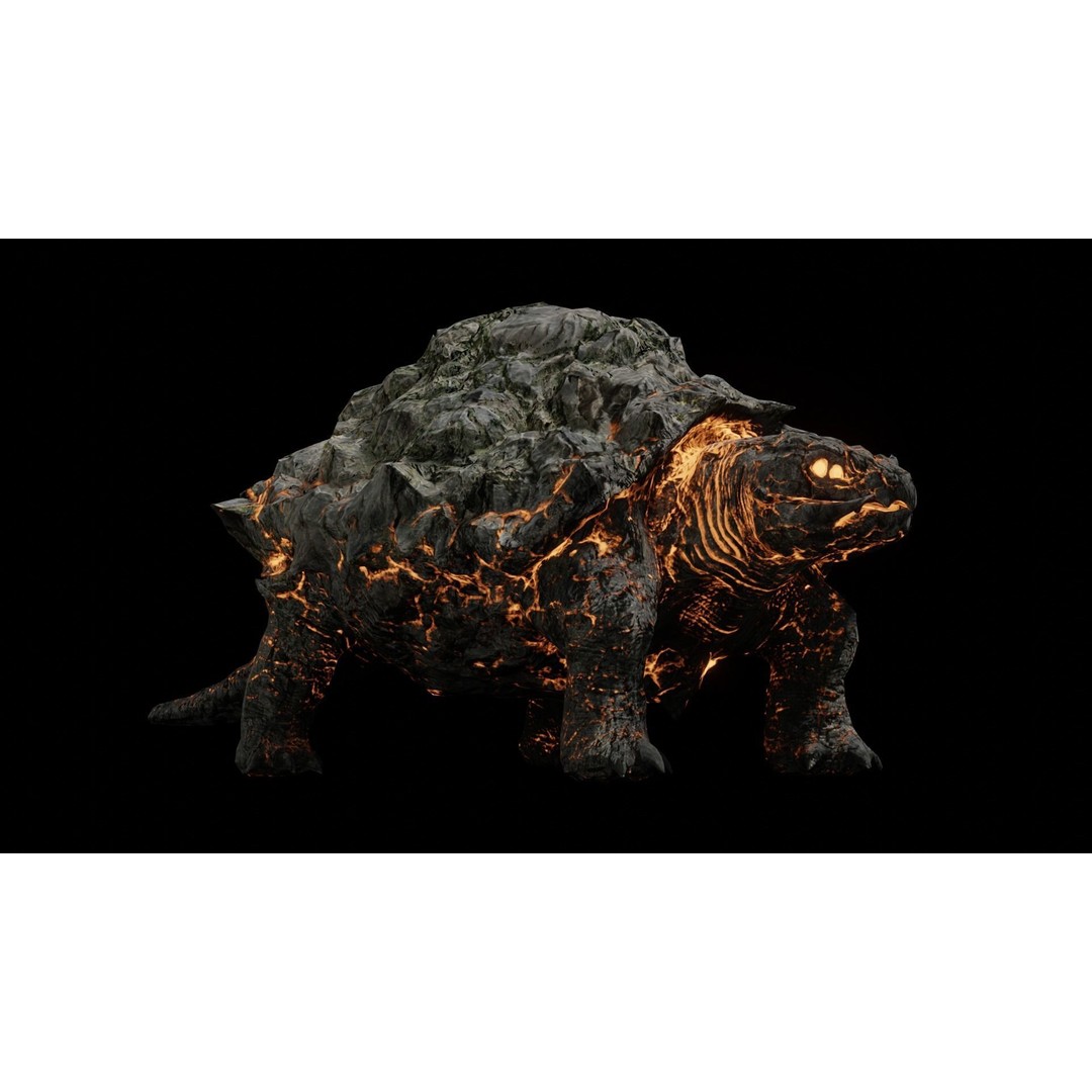 Golem Tortoise 3D Model – Low Poly Rigged Fantasy Creature, FBX - View 29