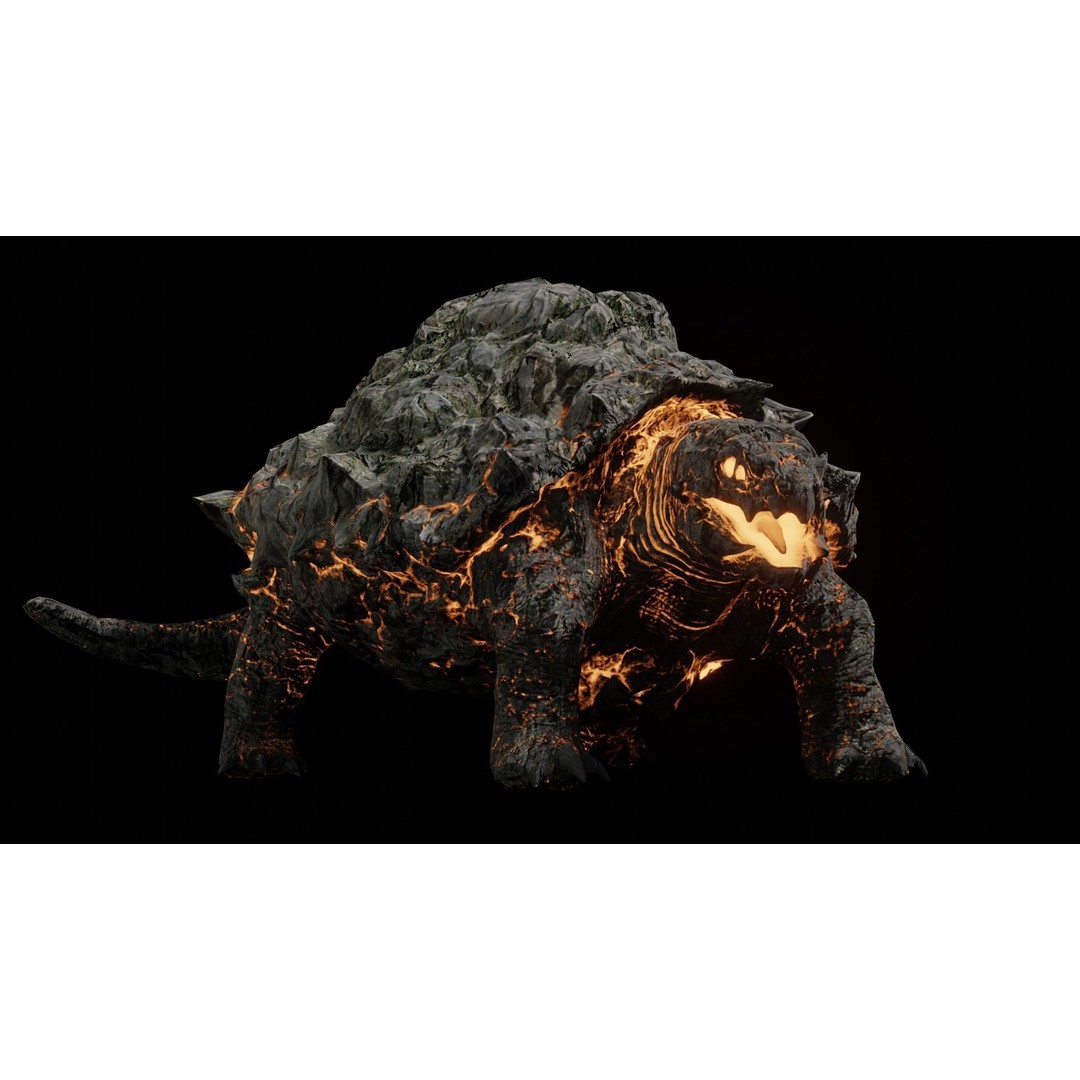 Golem Tortoise 3D Model – Low Poly Rigged Fantasy Creature, FBX - View 30