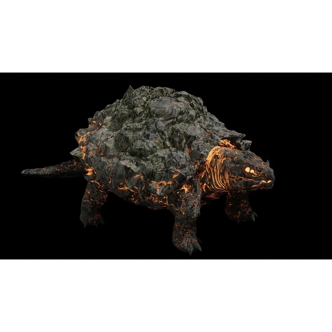 Golem Tortoise 3D Model – Low Poly Rigged Fantasy Creature, FBX - View 8