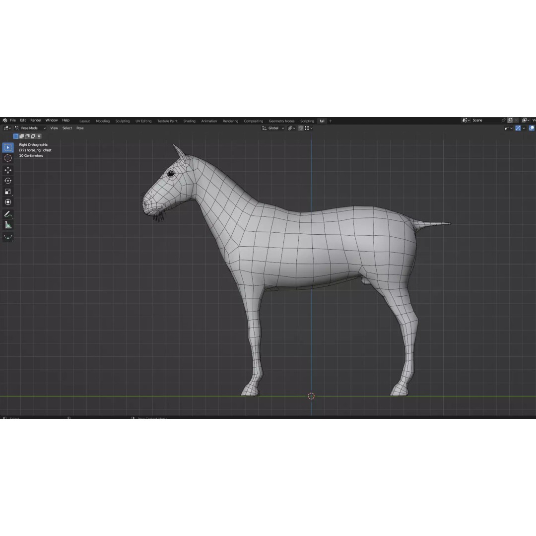 Brown Horse 3D Model – Game-Ready Rigged Asset, Blender & FBX - View 11