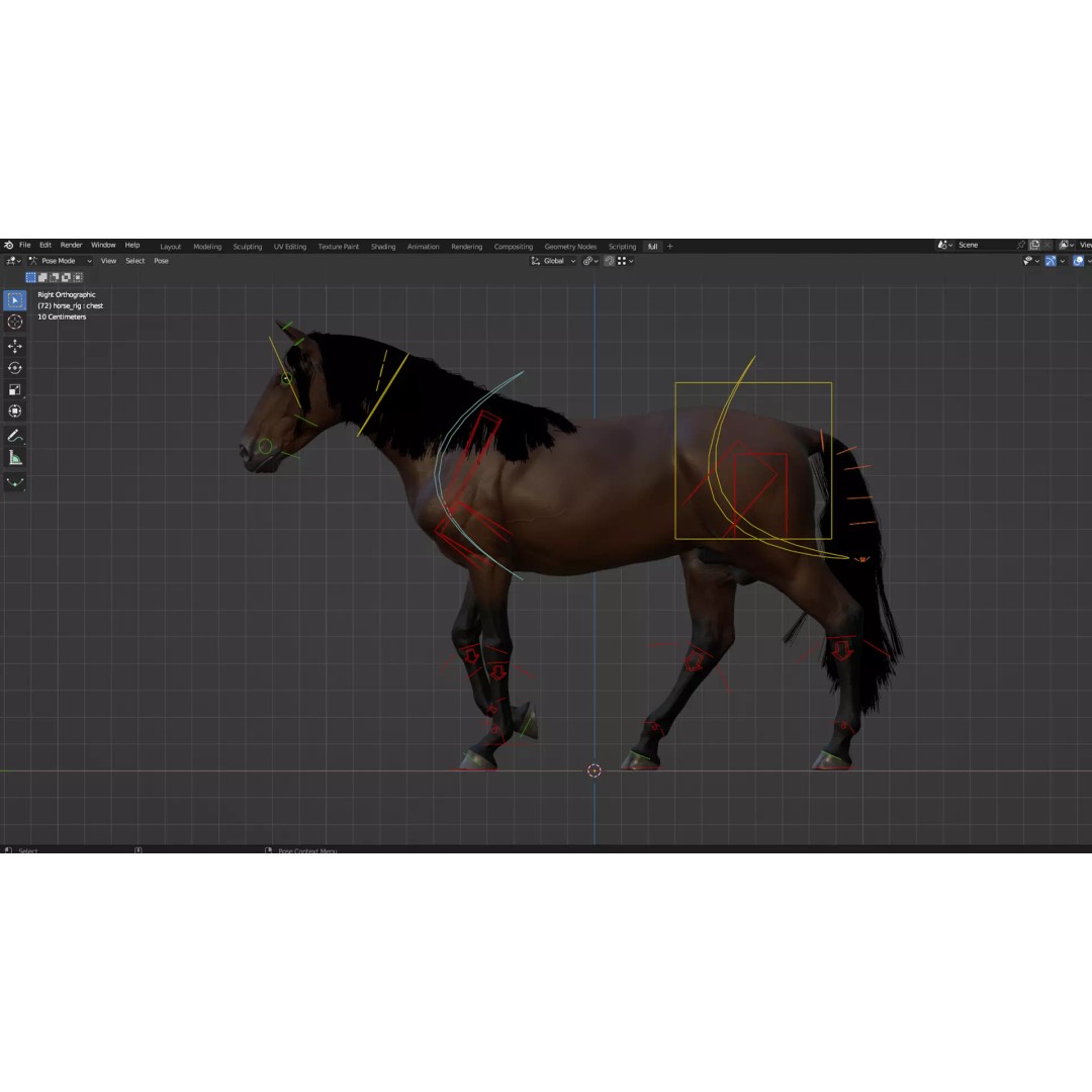 Brown Horse 3D Model – Game-Ready Rigged Asset, Blender & FBX - View 14