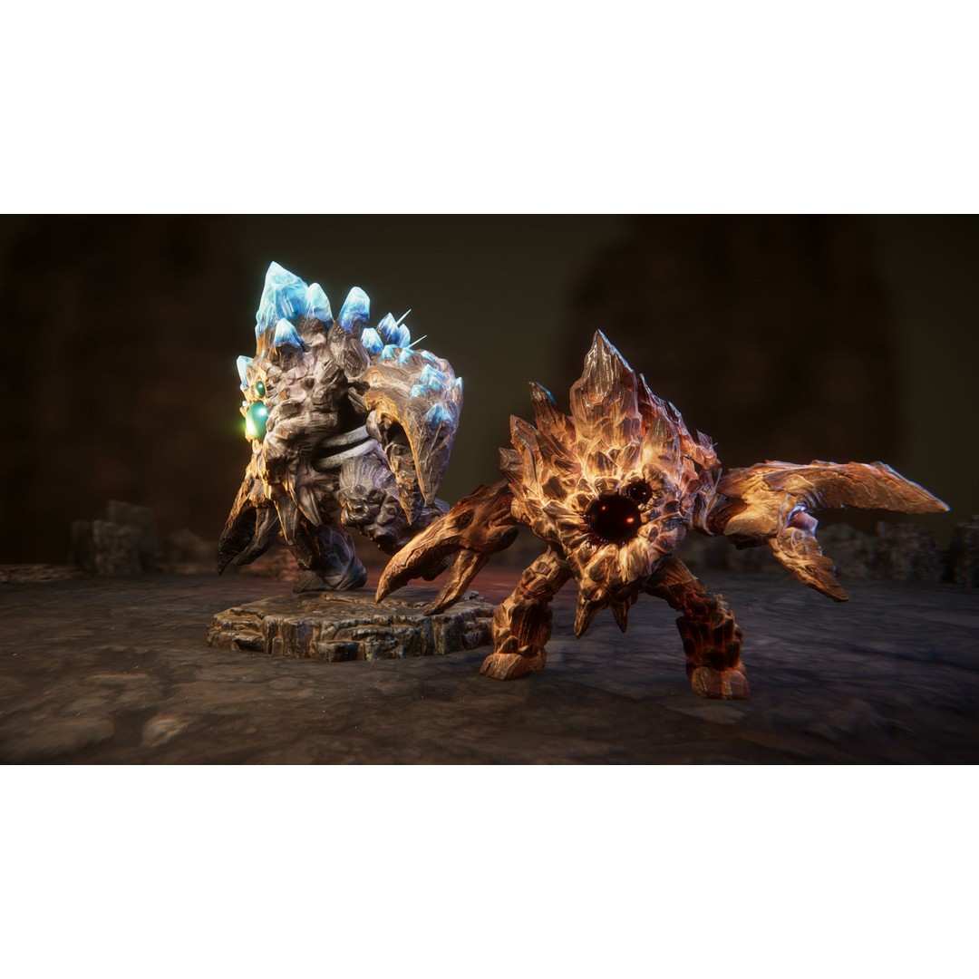 Stone Beast 3D Model – Low Poly Animated Creature, FBX - View 3