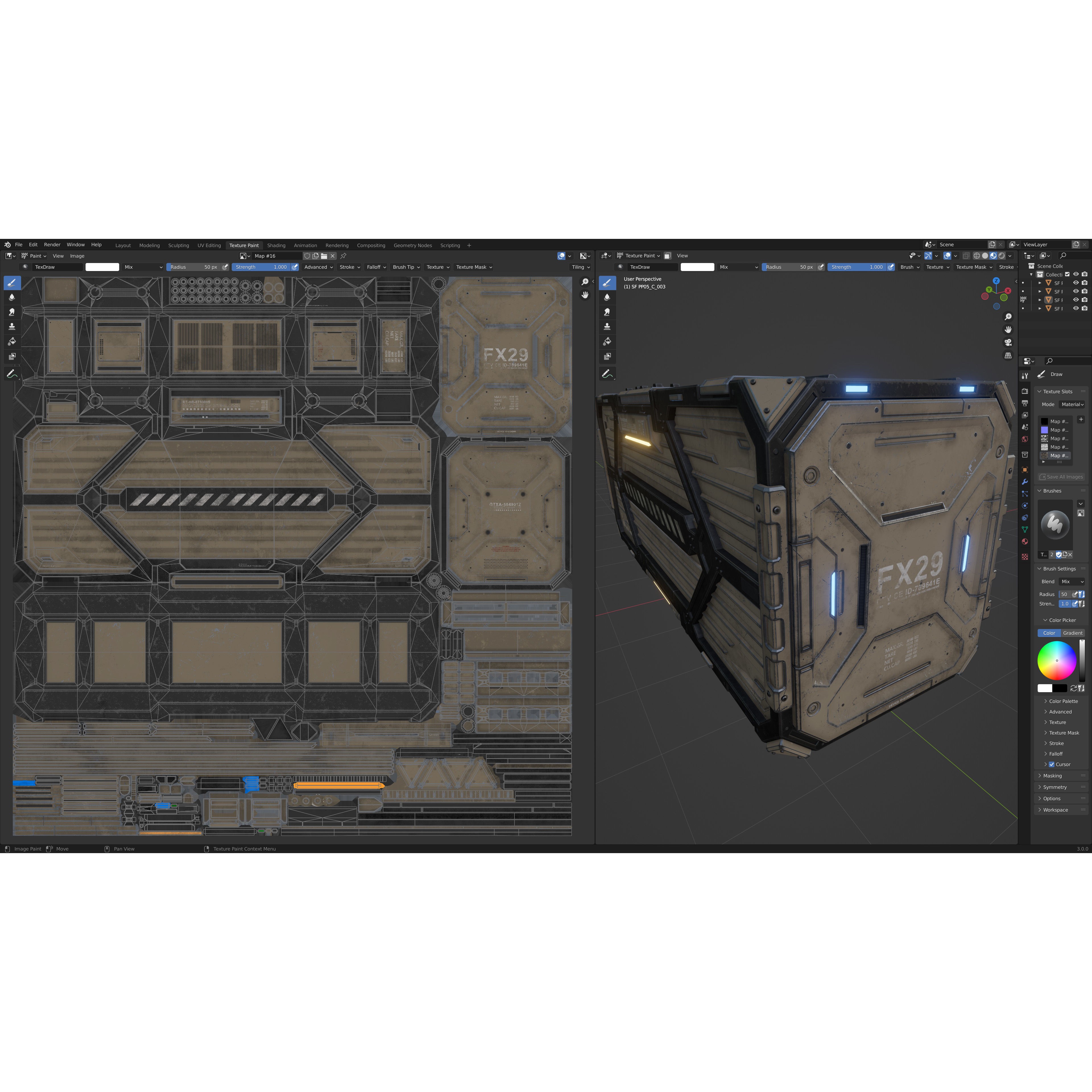 Sci-Fi Container Type C - Low-Poly Game-Ready 3D Model