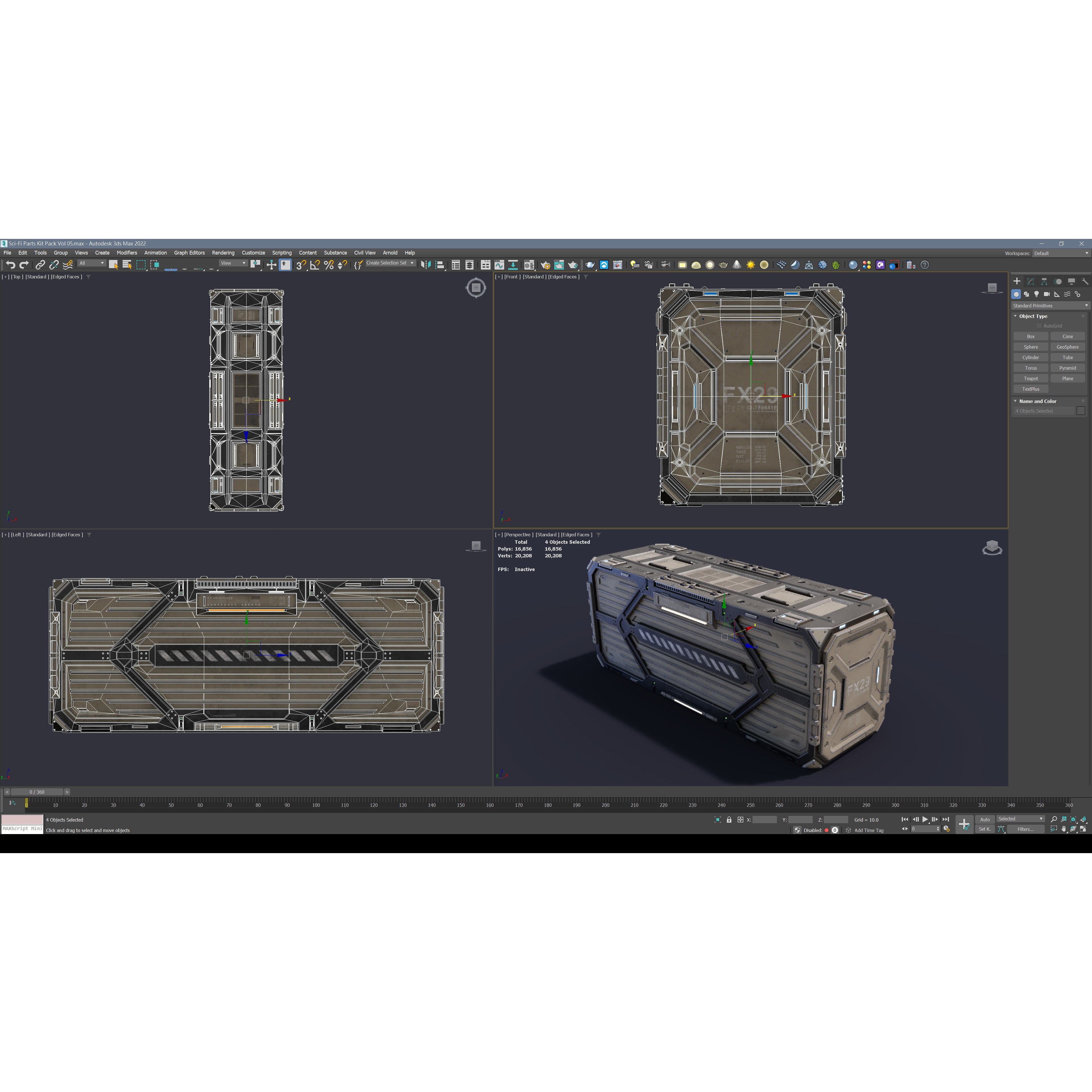 Sci-Fi Container Type C - Low-Poly Game-Ready 3D Model - View 6
