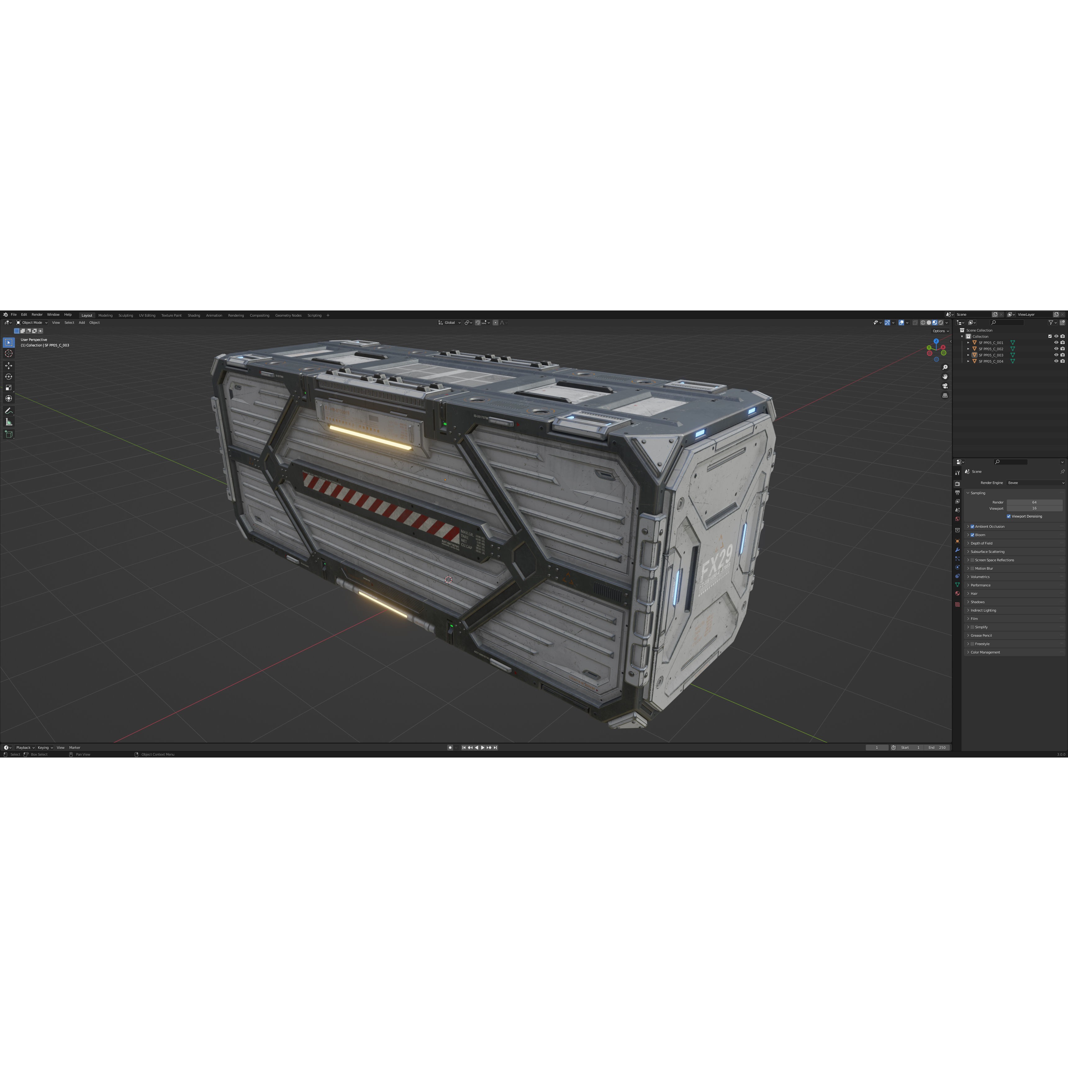 Sci-Fi Container Type C - Low-Poly Game-Ready 3D Model - View 7